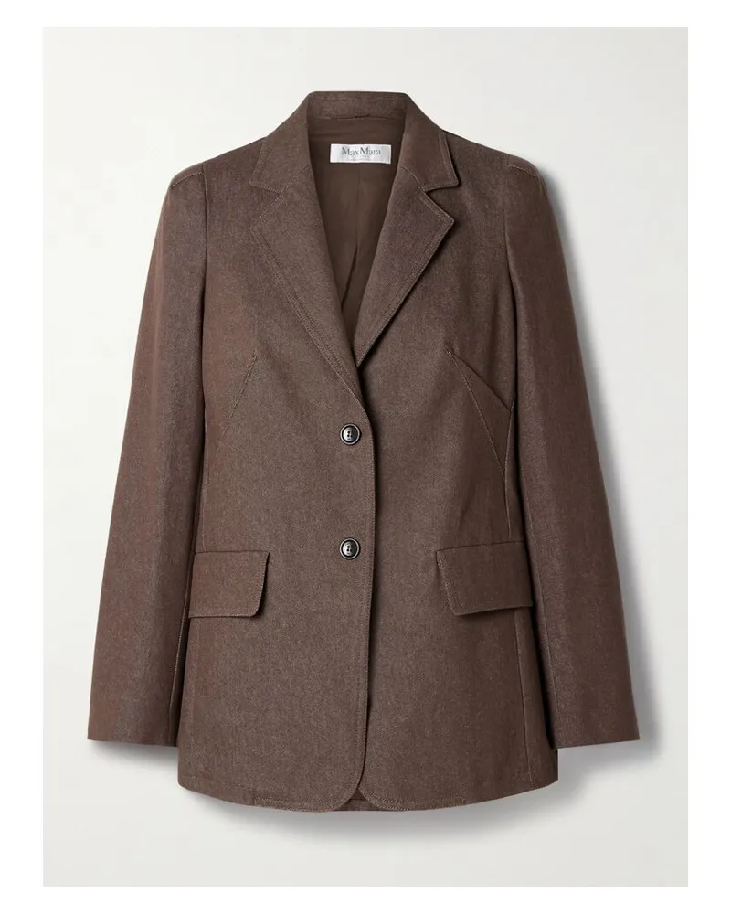 Max Mara Blazer Aus Baumwoll-twill - Braun Braun