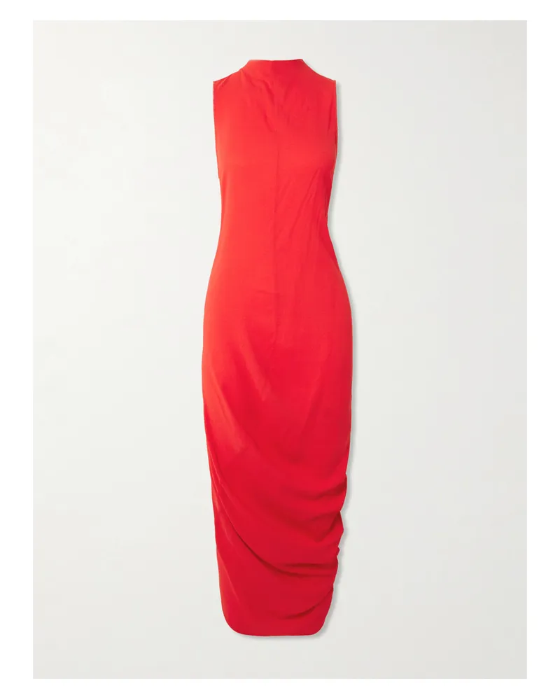 Jacquemus The J Asymmetrisches Kleid Aus Crêpe Mit Falten - Rot Rot