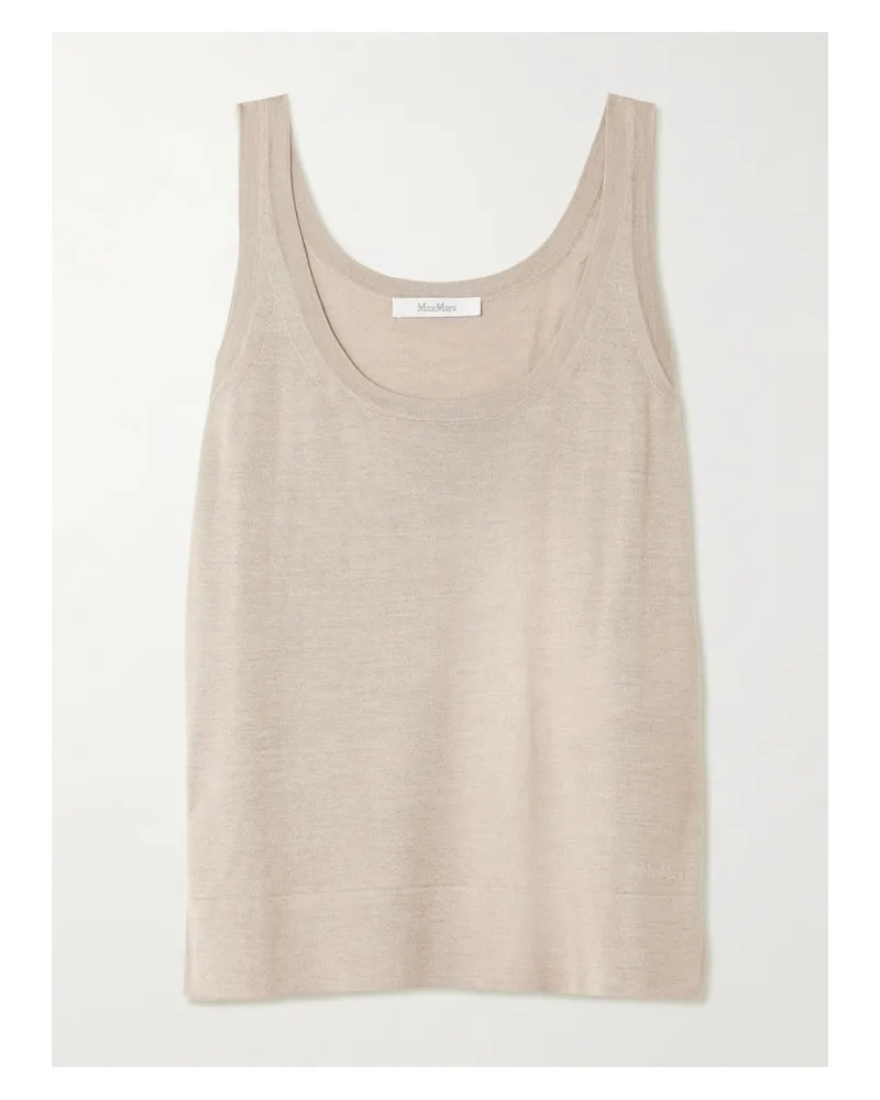 Max Mara Weste Aus Einer Seiden-kaschmirmischung - Neutral Neutral