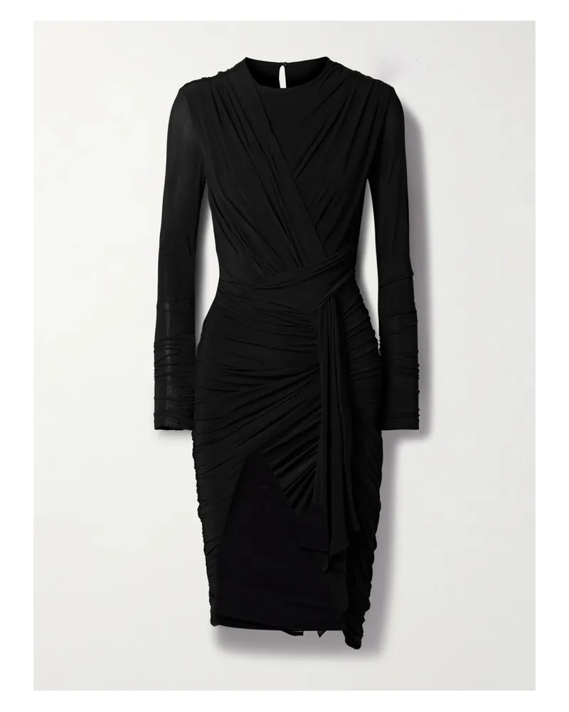 Isabel Marant Zorah Midikleid Aus Stretch-jersey Mit Raffungen - Schwarz Schwarz