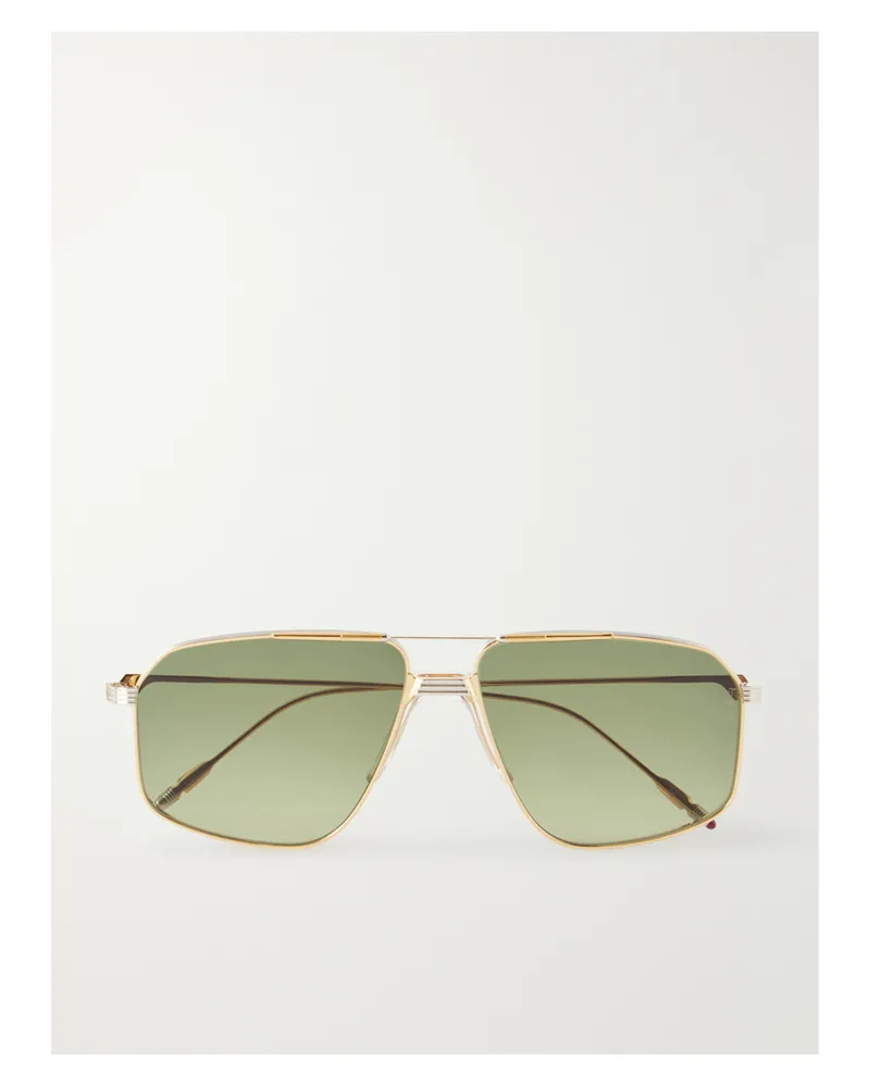 Jacques Marie Mage Jagger Goldfarbene Pilotensonnenbrille Gold