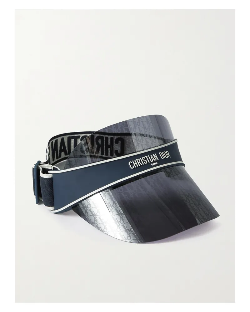 Dior Diorclub V1u Perspex And Cotton-blend Jacquard Visor - Blue Blue