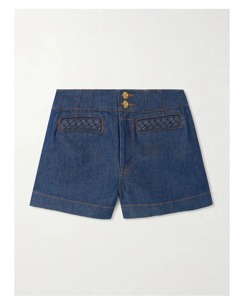 Zimmermann Awaken Denim Shorts - Blue Blue