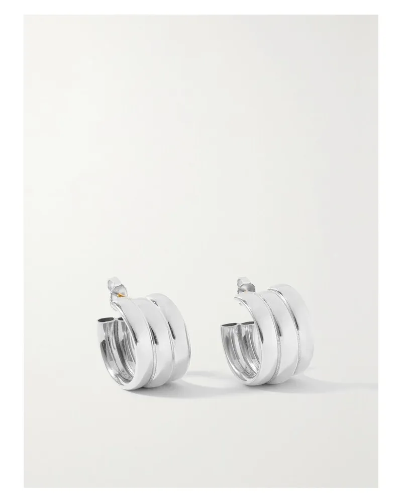 Laura Lombardi Net Sustain Mini Grazia Creolen Aus Recyceltem Metall Mit Platinauflage - Silber Silber