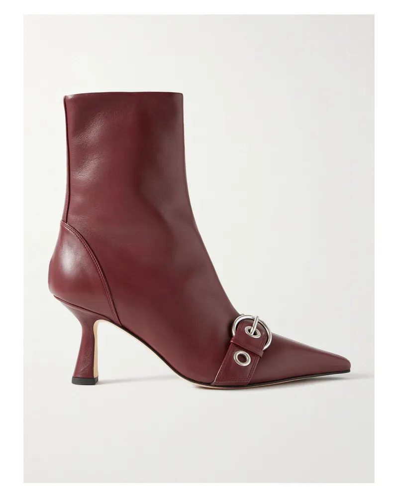 aeyde Halima Stiefel Aus Leder Mit Schnalle - Burgunder Burgunder