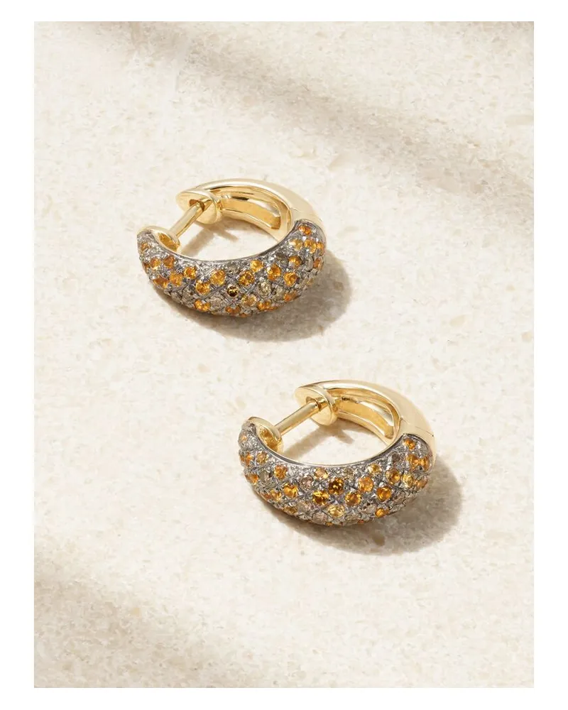 Yvonne Léon Python Creolen Aus 9 Karat Gold Mit Diamanten Und Citrinen Gold