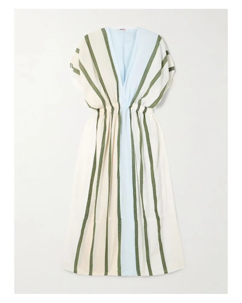 lemlem Leila Strandkleid Aus Einer Gestreiften Baumwollmischung - Grün Grün