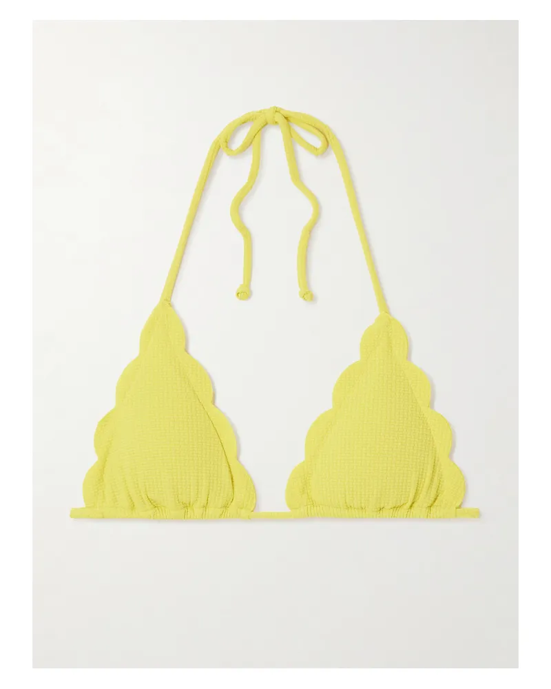 Marysia Broadway Triangel-bikini-oberteil Aus Seersucker Mit Wellenkanten - Gelb Gelb