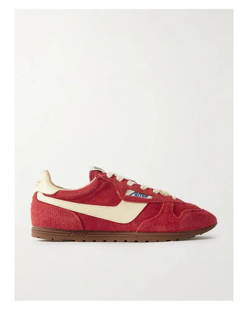 AUTRY Windspin Sneakers Aus Gebürstetem Veloursleder Mit Lederbesätzen - Rot Rot