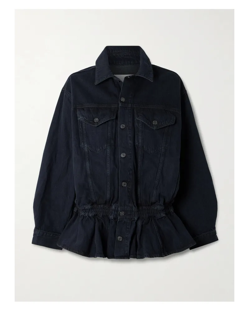 AGOLDE Rubik Denim Peplum Jacket - Blue Blue