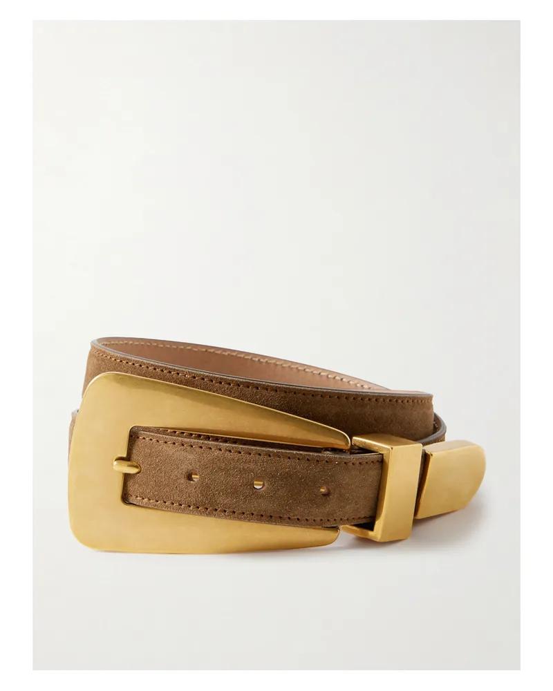 KHAITE Lucca Gürtel Aus Veloursleder - Braun Braun