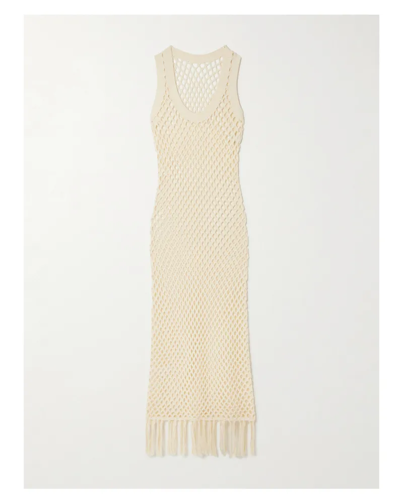 SIR Illaria Midikleid Aus Gehäkelter Baumwolle - Creme Creme