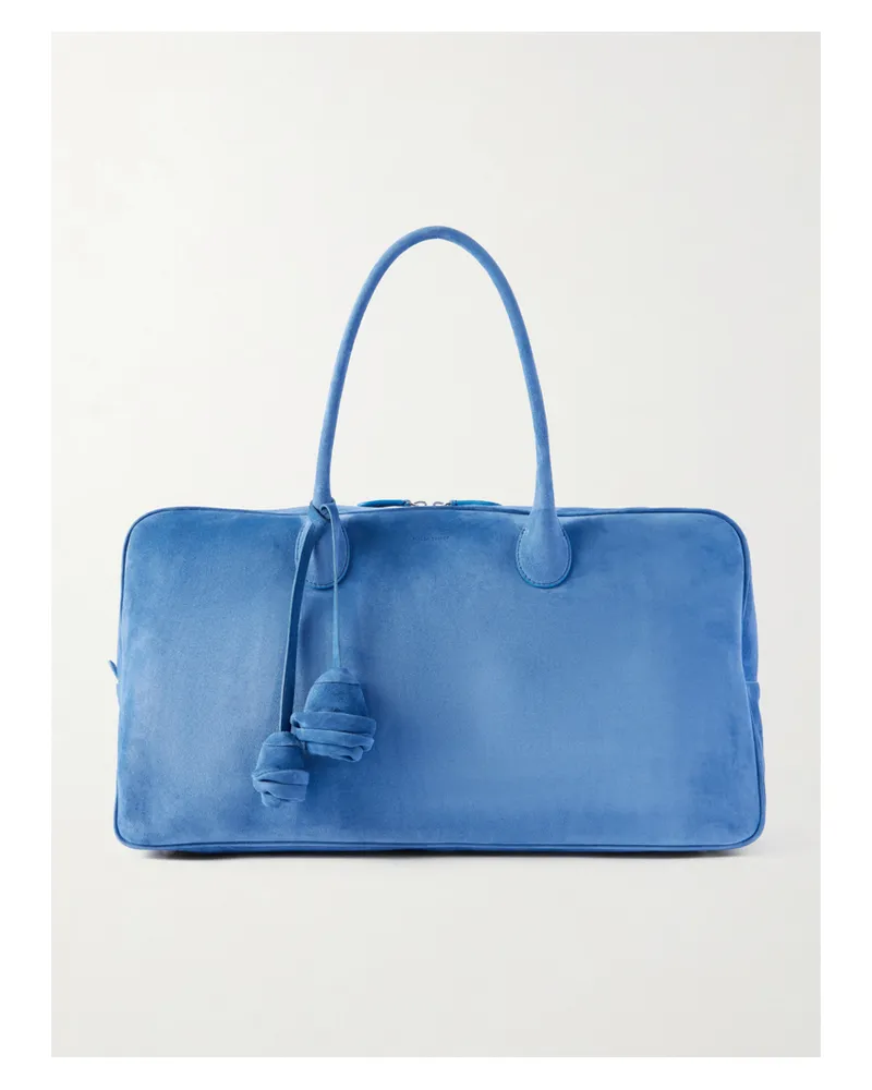 Magda Butrym Brigitte Embellished Suede Tote - Blue Blue
