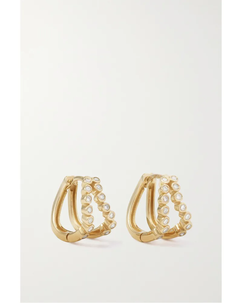 MATEO Wave Ohrringe aus 14 Karat  mit Diamanten Gold