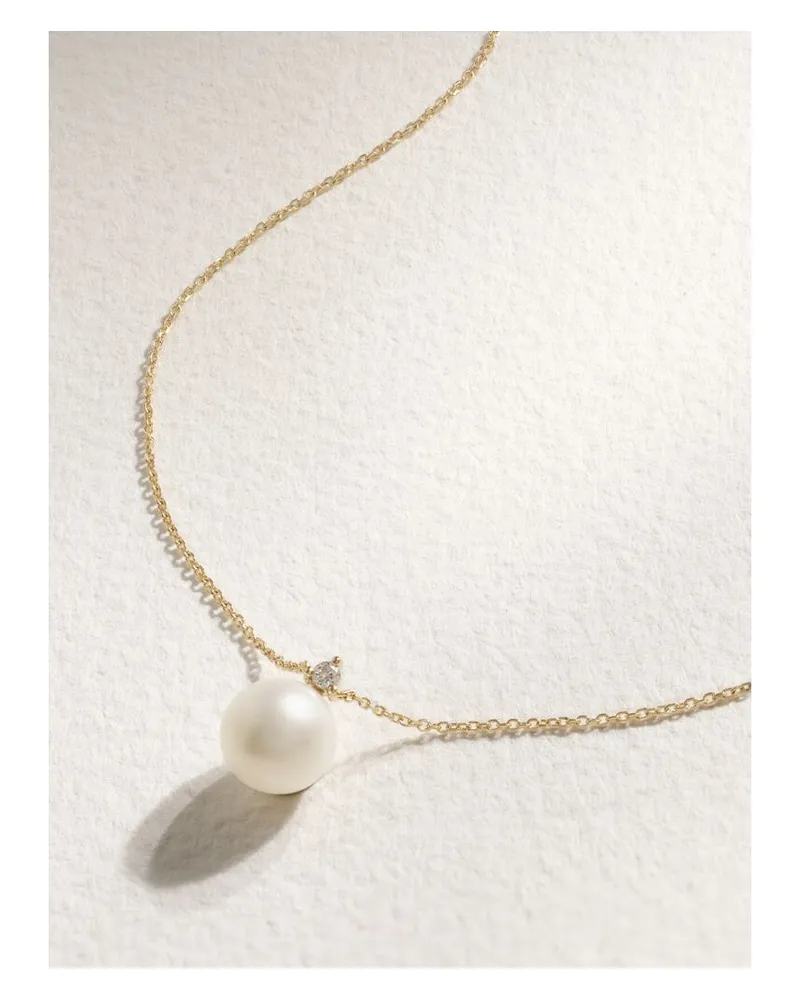 MIZUKI Kette Aus 14 Karat Gold Mit Perle Und Diamant Gold