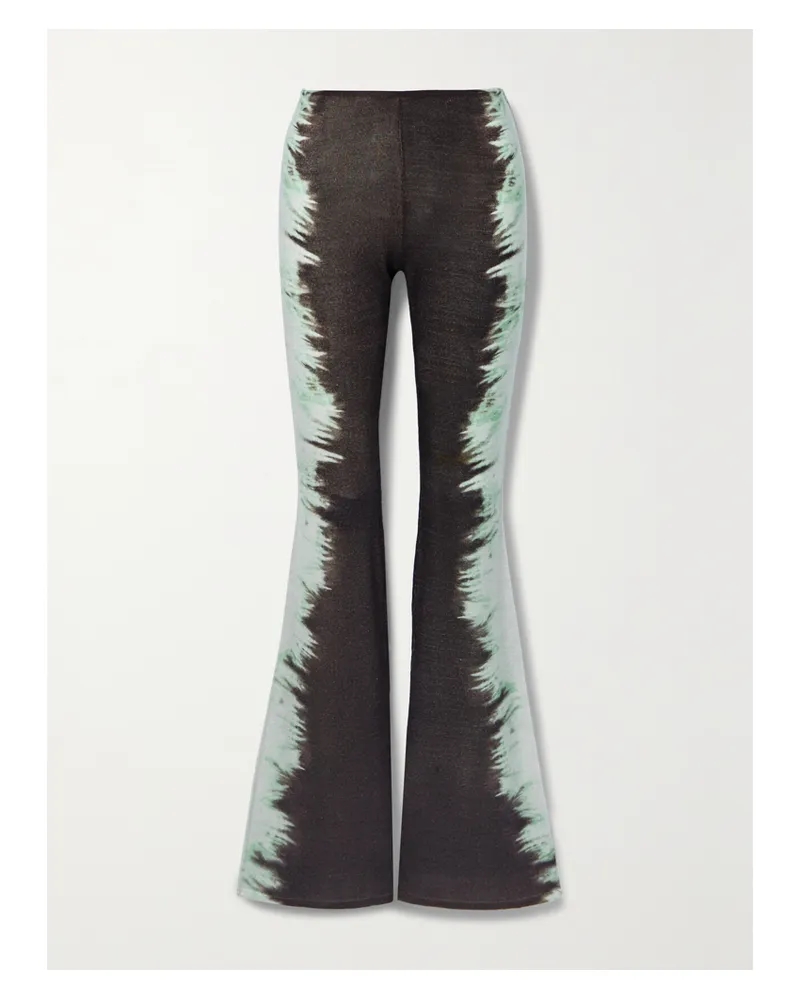 16ARLINGTON Koro Schlaghose Aus Merinowolle Mit Batikmuster - Blau Blau