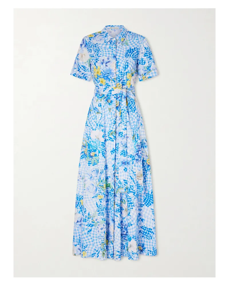 Mary Katrantzou Floral Cotton-blend Maxi Dress - Blue Blue