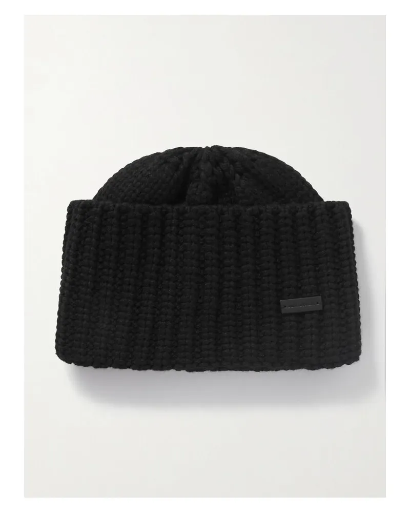 Saint Laurent Beanie Aus Geripptem Kaschmir - Schwarz Schwarz