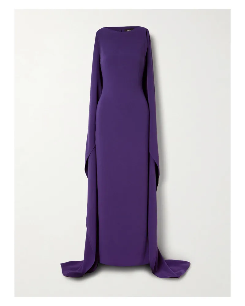 Solace London Kaila Robe Aus Crêpe Mit Cape-effekt - Lila Lila