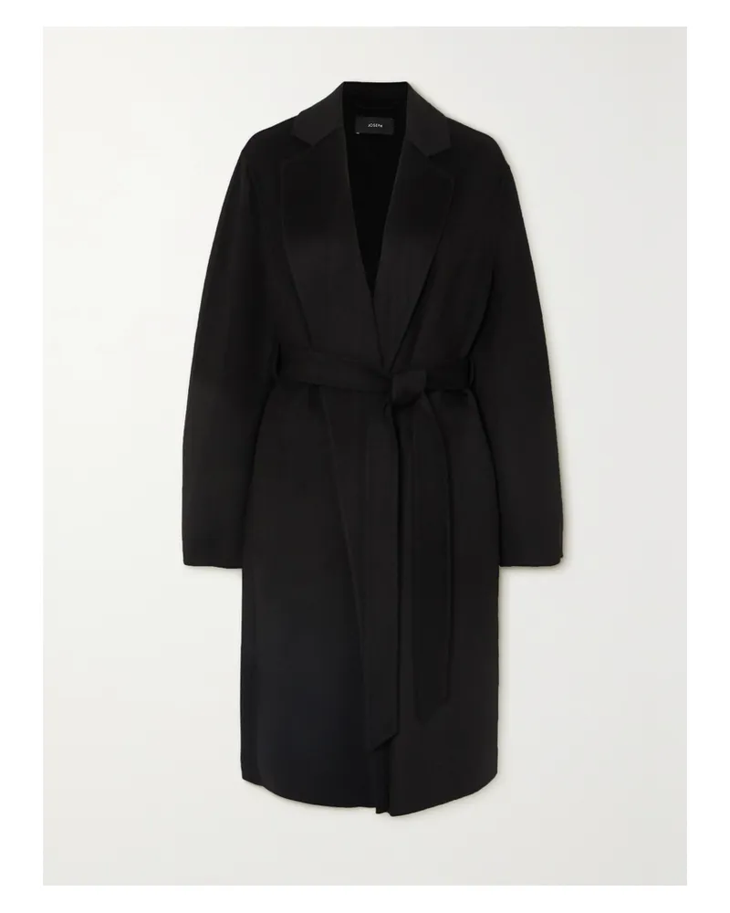 Joseph Cenda Belted Wool And Cashmere-blend Coat - Black Black