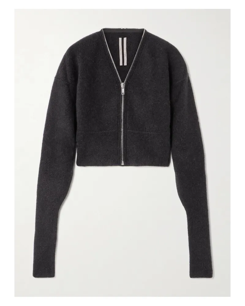 Rick Owens Verkürzter Cardigan Aus Strick Mit Reißverschluss - Grau Grau