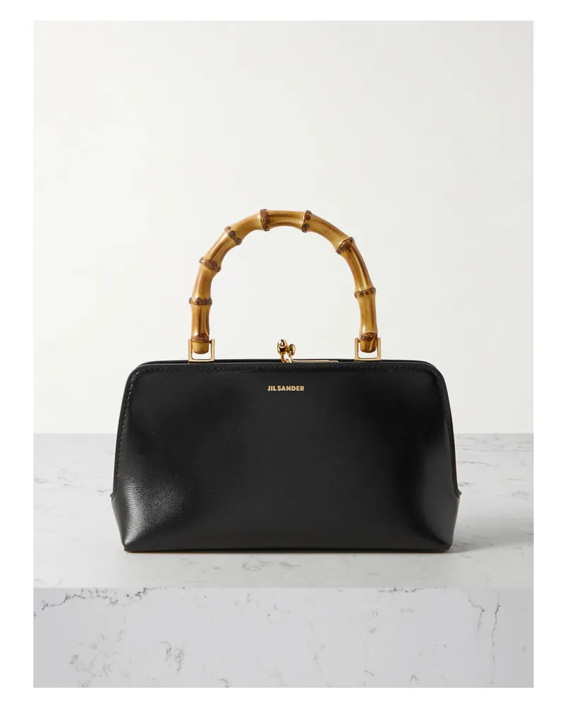 Jil Sander Goji Mini Bamboo Leather Tote - Black Black