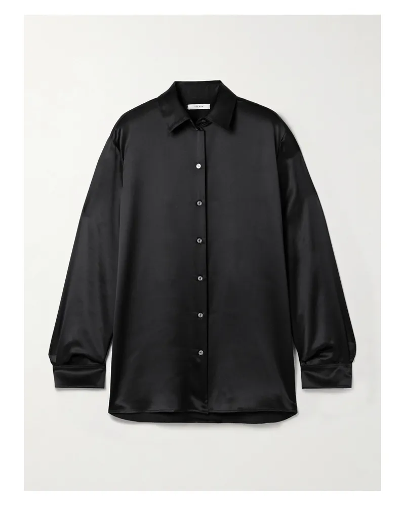 The Row Sisilia Oversized-hemd Aus Seidensatin - Schwarz Schwarz