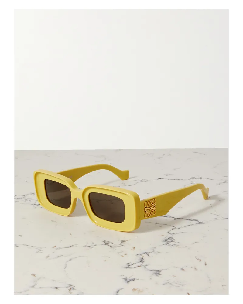 Loewe Sonnenbrille Mit Eckigem Rahmen Aus Azetat - Gelb Gelb