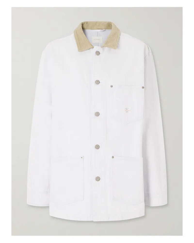 Aimé Leon Dore Corduroy-trimmed Denim Jacket - White White
