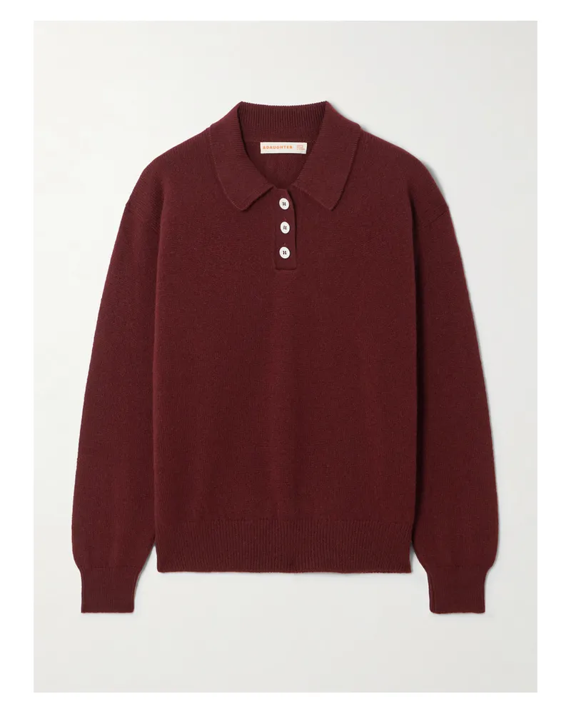 &Daughter Edith Wool Polo Sweater - Burgundy Burgundy