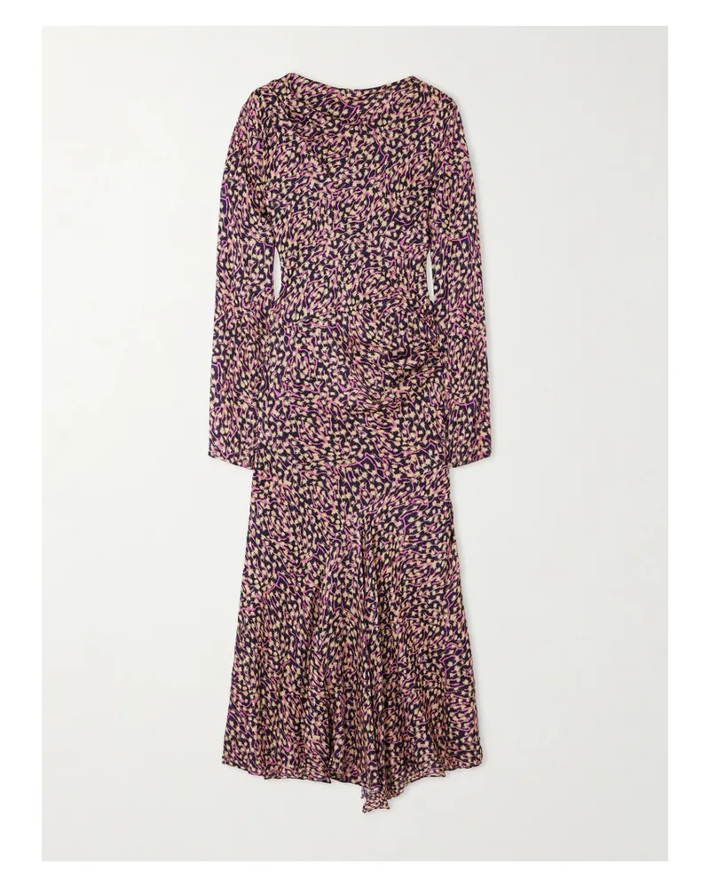 Isabel Marant Ulani Asymmetrisches Midikleid Aus Crêpe Mit Raffungen - Lila Lila