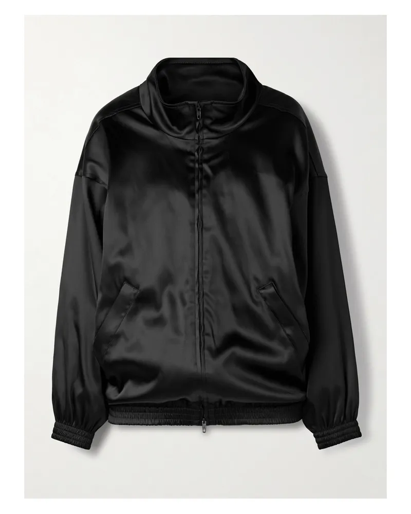 Balenciaga Trainingsjacke Aus Satin - Schwarz Schwarz