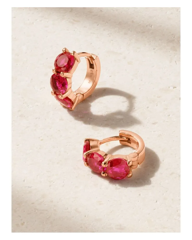 Ileana Makri Creolen Aus 18 Karat Roségold Mit Rubinen Gold