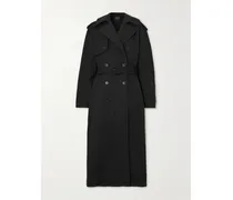 Hourglass Doppelreihiger Oversized-trenchcoat Aus Einer Mischung Aus Wolle Und Baumwolle - Schwarz