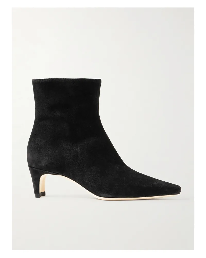 STAUD Wally Suede Ankle Boots - Black Black