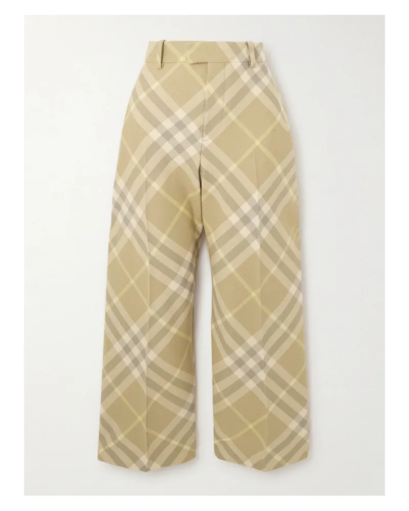 Burberry Verkürzte Hose Mit Geradem Bein Aus Karierter Wolle Mit Falten - Gelb Gelb