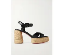 Calakala 85 Leather Espadrille Platform Sandals - Black