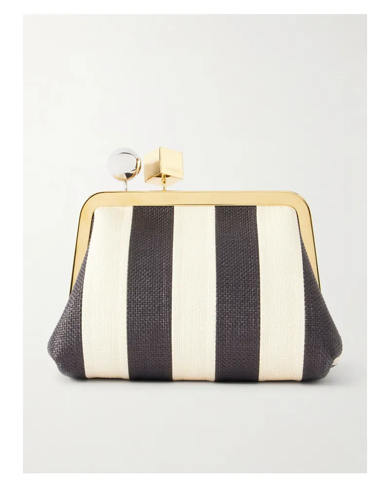 Jacquemus Le Berlingot Embellished Woven Clutch - Black Black