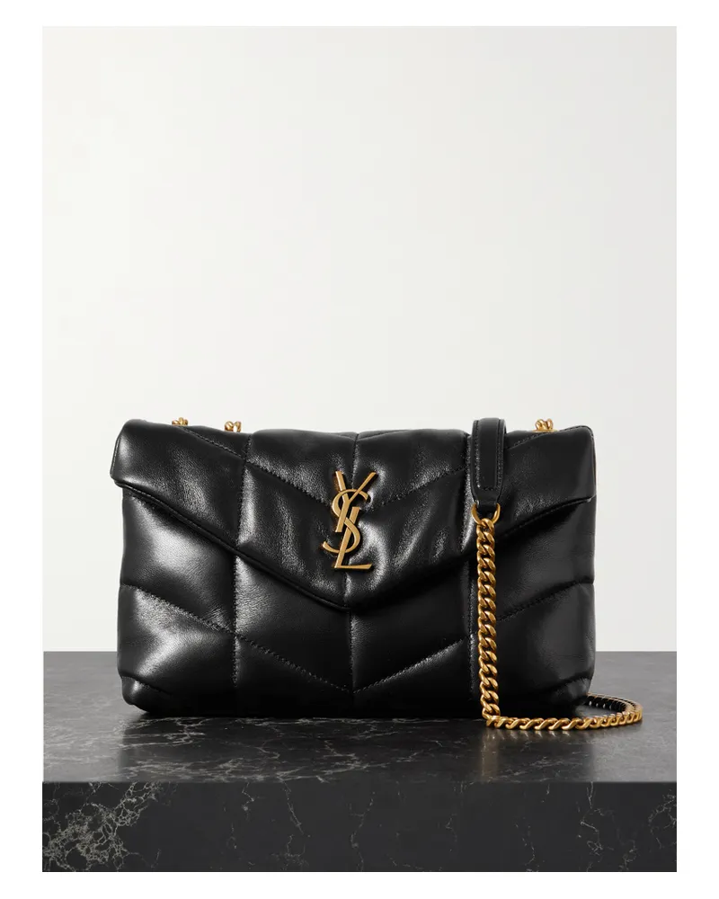Saint Laurent Puffer Toy Quilted Leather Shoulder Bag - Black Black