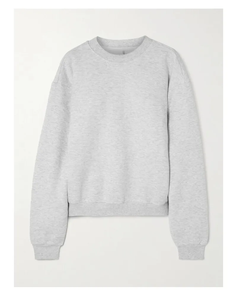 SKIMS Classic Crewneck – Light Heather Gray – Sweatshirt Aus Fleece Aus Einer Baumwollmischung - Grau Grau