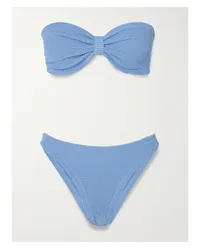 Hunza G Jean Bandeau-bikini aus Seersucker Blau