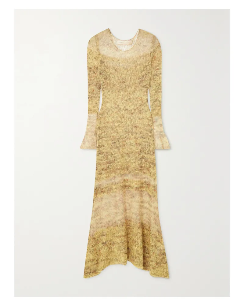 Lukhanyo Mdingi Maxikleid Aus Einer Mohair-seidenmischung - Gelb Gelb