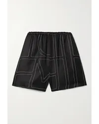 Totême Shorts aus Seiden-twill mit Stickereien Schwarz