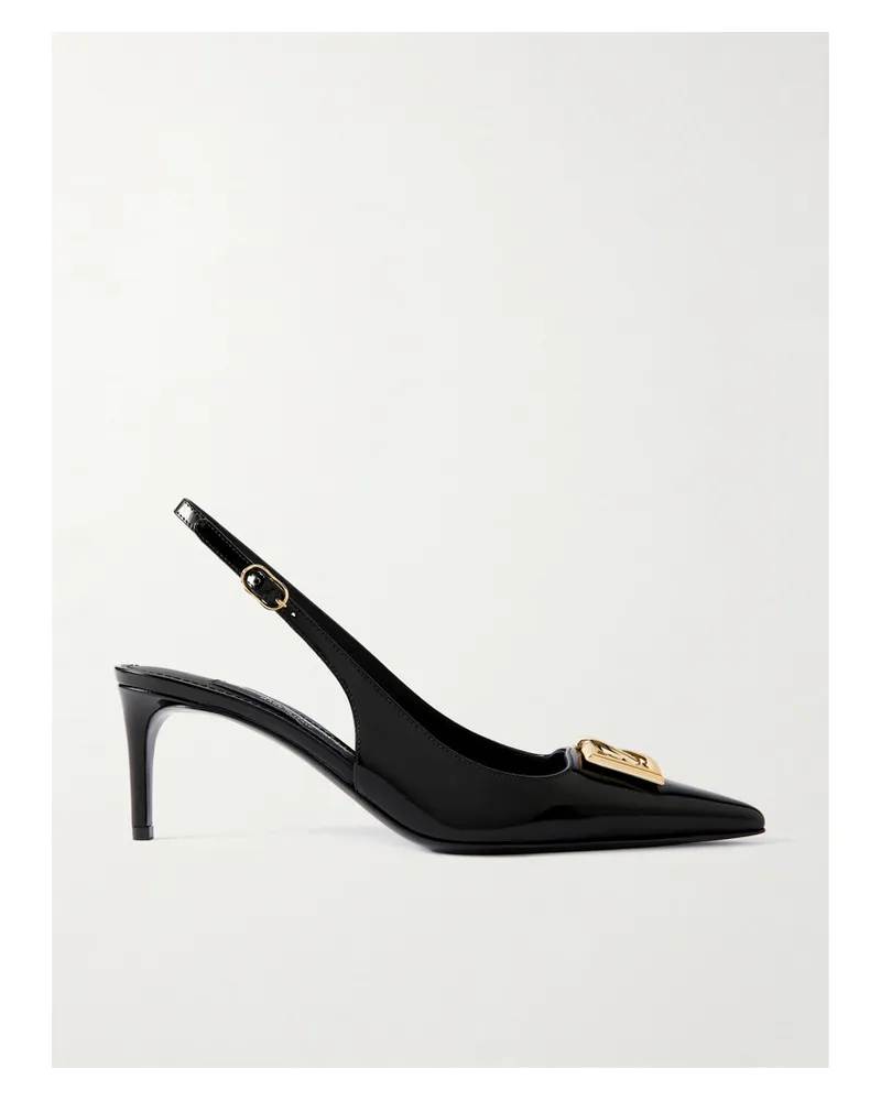 Dolce & Gabbana Formale Slingback-pumps aus Glanzleder Schwarz