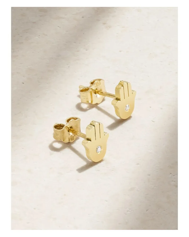 Jennifer Meyer Mini Hamsa Ohrstecker Aus 18 Karat Gold Mit Diamanten Gold