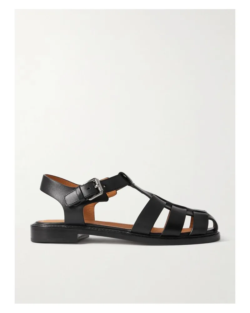 Church's Fisher Sandalen Aus Leder Mit Cut-outs - Schwarz Schwarz