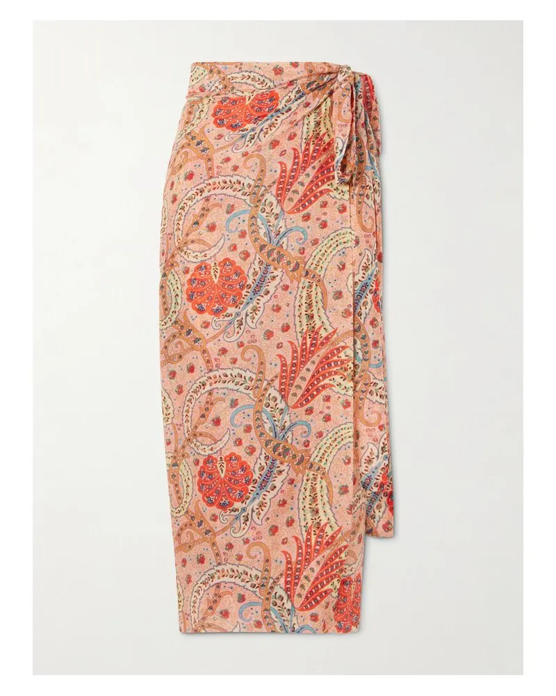 Etro Pareo Aus Voile Aus Einer Baumwoll-seidenmischung Mit Paisley-print - Pink Pink