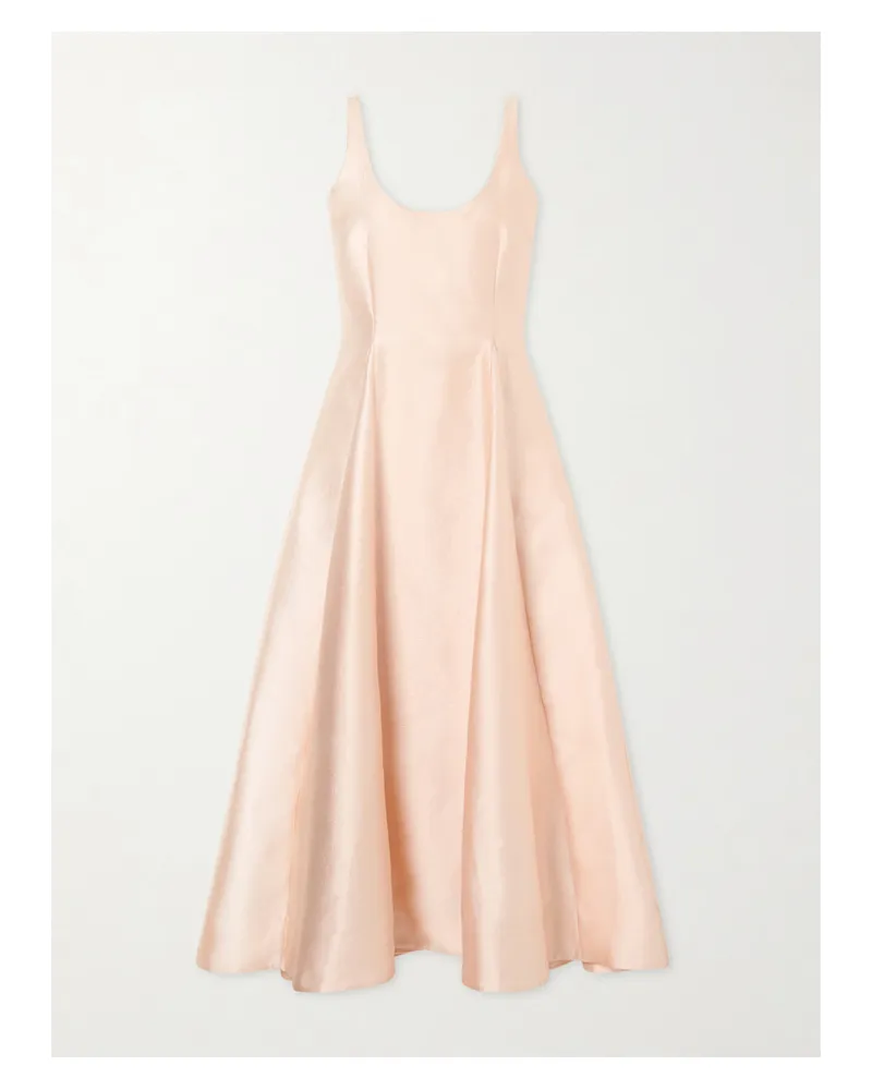 BERNADETTE Charles Paneled Pebble-crepe Midi Dress - Pink Pink