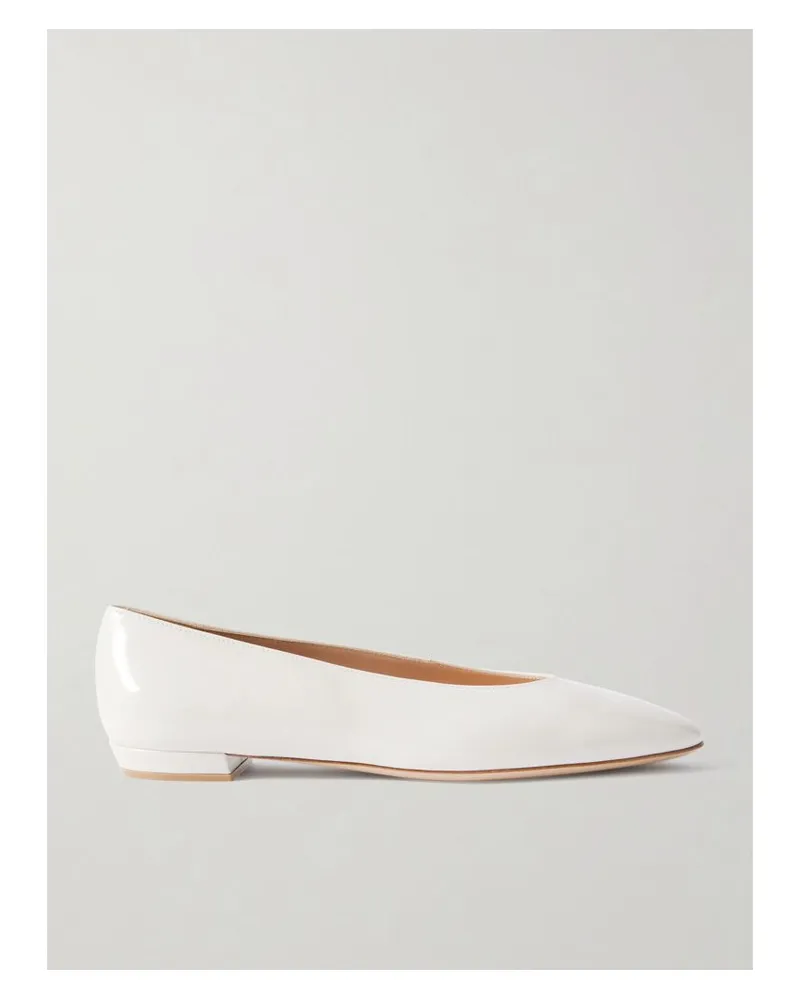 Gianvito Rossi Amelia Ballerinas Aus Glanzleder - Weiß Weiß