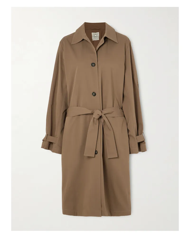 Totême Organic Cotton-drill Trench Coat - Brown Brown